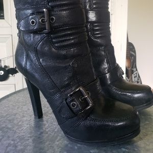Disheveled moto combat ankle boot bootie 8.5